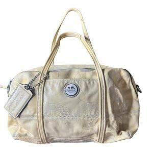 Y2K Butter Yellow Alex Coach Tote Shoulder Bag Hoboish Patent Leather 14799 Wear